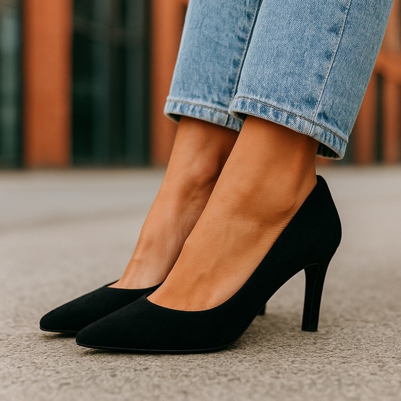 Tamara Mellon Black Suede Pumps – Classic & Chic